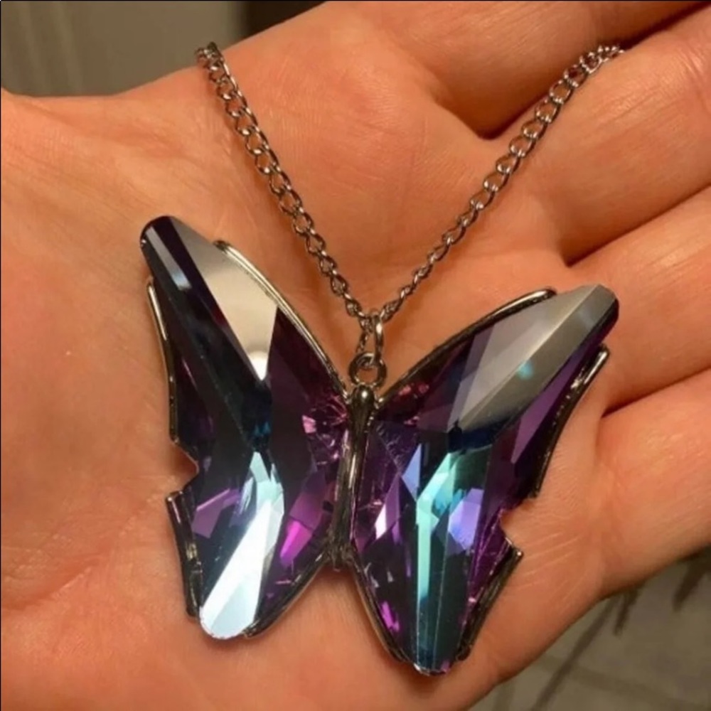 Purple Oil Spill The Social Butterfly Effect Necklace